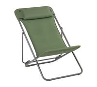 Transat Jardin Pliable - Chilienne Multi-positions Avec Têtière - Maxi Transat + - Becomfort® - Vert Olive - Lafuma Mobilier