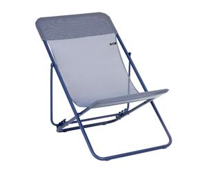 Transat Jardin Pliable - Chilienne Multi-positions : Largeur 58 Cm - Maxi Transat - Batyline® Iso - Bleu Indigo - Lafuma Mobilier