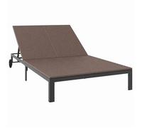 Transat/Lit-canapé d'extérieur - CLARENCE® - Bain de Soleil simple - 1-personne Marron 206 x 62.5 x 74cm polyrotin 45839