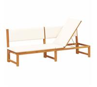 Transat/Lit-canapé d'extérieur - CLARENCE® - Bain de Soleil simple - Huile Naturelle 200 x 57 x 75cm Bois d'acacia massif 90881