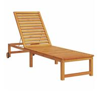 Transat/Lit-canapé d'extérieur - CLARENCE® - Bain de Soleil simple - Marron 202 x 53 x 89cm Bois d'Acacia Massif 17090