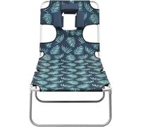 Transat pliable avec coussin pour la tête, motif en acier, idéal pour le jardin, la plage, le balcon ou tout autre espace de détente. Convient également comme transat de jardin, transat de plage, faut