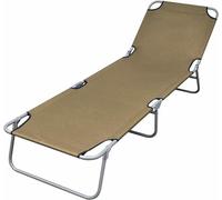 Transat pliable pour jardin, balcon ou plage. Transat de relaxation, réglable, couleur taupe