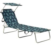 Transat pliable pour jardin, transat de relaxation, transat de loisirs, mobilier de jardin, transat en bois, transat de plage, transat pour sauna, chaise longue avec auvent, motif en feuilles en acier
