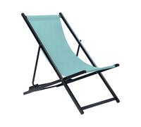 Transat Pliant et Inclinable pour l'Extérieur en Textilène Turquoise Locri