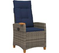vidaXL Chaise longue avec plateau 62 x 64 x 112 cm Poly-rotin