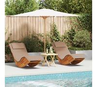 Transat Vidaxl Set De 2 Taupe Bois D'acacia Massif Standard