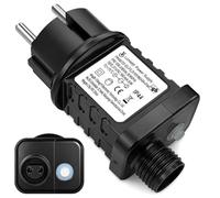 Transformateur 31V 6W Basse Tension Adaptateur pour Guirlande LED | Clignoteur pour Guirlande Lumineuse Prise EU IP44 Étanche 8 Modes pour Sapin Rideau et Décoration de Noël