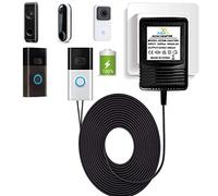 Transformateur d'alimentation pour sonnette, adaptateur 24V 500MA pour sonnette vidéo, convient à ring, Arlo, Nest, Eufy et la plupart des autres sonnettes vidéo (câble d'extension 5M Noir)