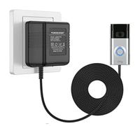 Transformateur de sonnette 24V/500mA, adaptateur d'alimentation secteur câble de transformateur accessoires pour la maison intelligente compatible avec la sonnette vidéo Ring (5m)