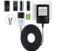 Transformateur de sonnette vidéo 18 V 500 mA pour sonnette vidéo Ring Nest Eufy Arlo Wyze Câble d'extension 8 m Noir