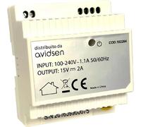 Transformateur DIN Avidsen, montage sur distributeur, 15 V, 2 A, rail DIN, pour visiophones, 1 pièce.