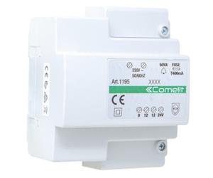 Transformateur rail DIN 60 VA 0 - 230 V / 0 - 12 V - 24 5 modules COMELIT 1195
