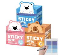 Translucent Writing Tabs, Clear Sticky Notes, 105 Sheets 3 Set | Glitter Animal Fruit Pull-Out Design for Book Annotation Journal Planners School Office Classroom Home