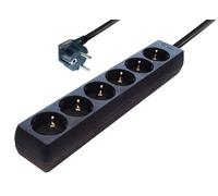 Transmedia NV4 - 5L - Multiprise (6 Prises, 5 m), Couleur Noir