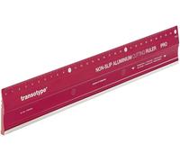 Transotype Règle de découpe 17803006 PRO, 30 cm, aluminium rouge, arête acier, antidérapante