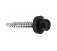Trapèze Tôle Vis Perçage Vis toit façade Vis 4,8 x 35 mm Lot de 250 - RAL : 9005 (Noir)