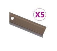 Trapneuzen L-vormig 5 st 100 cm aluminium bruin146766