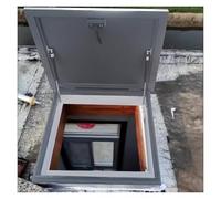 Trappe d'accès au Toit en métal, fenêtre de Toit antivol, Capuchon de Ventilation étanche, Dimensions personnalisées 20"-38", Acier galvanisé Noir Durable pour l'accès au