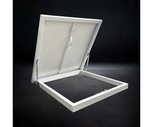 Trappe d'accès au Toit renforcée Blanche, résistante aux intempéries, en métal galvanisé thermolaqué, pour combles. Panneau d'accès au Toit Durable de 91 x 81 cm (36 x 32
