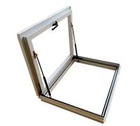 Trappe de toit en aluminium - 61 x 91,4 cm - Double couche en verre trempé imperméable pour éclairage de toit plat pour couloir et accès au loft - Couleur blanche