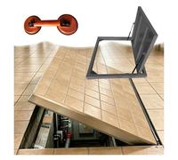 Trappe de Toiture Trappe D'accès Caché Vide sanitaire Porte d'accès Plancher intérieur, Robuste Sous-sol Portes d'entrée Pour carrelage, Encastré Couverture de cave(Black,LXW 40x24in)
