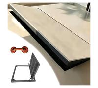 Trappe de Toiture Trappe D'accès Discret Sous-sol Porte d'entrée, Sans joint Tranche dissimulée au sol Avec ventouses, Invisible Montage encastré Couvre-cave Pour rénovation(Black,LXW 50x26in)