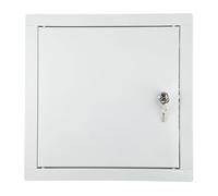 ADGO - Trappe de Visite 40 x 40, Porte de Visite, Trappe de Service pour Inspection et Recouvrement, Métal, Montage Horizontal et Vertical - Blanc, avec serrure