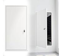 Trappe de Visite Panneau D'accès Facile pour Cloison Sèche, Trappe de Grenier en Aluminium Blanc pour Mur/Plafond, Porte D'accès avec Serrure et ouvercle de Trappe D'accès pour Plomberie(35x95cm
