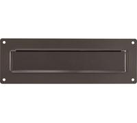 Trappe d'insertion pour boîte aux lettres, en aluminium/acier, 35 x 254 mm, couleur marron