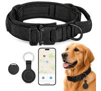 Traqueur GPS pour chiens, compatible avec Apple Find My (iOS uniquement), pas de frais mensuels, localisateur anti-perte étanche IP67, batterie de 12 mois, support de collier en silicone et collier