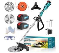 Traumheim Tap&Go Débroussailleuse avec batterie 4 en 1 pour batteries Makita, débroussailleuse sans balais 950 W avec brosse à mauvaises herbes de 15 cm, Tap&Go, 2 batteries de 4,0 Ah, coupe-bordures
