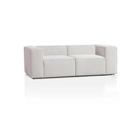 Traumnacht Genua Canapé modulaire, 2 Places, combinable Individuellement, composé d'un élément d'assise avec accoudoir Gauche et Droite, Tissu d'ameublement résistant, Blanc