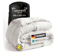 Traumwelt Natur Fabriqué en Allemagne - Couette 155 x 220 cm composée de 90 % de duvet et 10 % de plumes, couverture d'été, convient aux personnes allergiques (nomite), certifiée Öko-Tex 100 classe 1