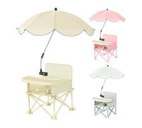 Travel Booster Seat - Folding Portable Dining Chair, Comfort Seating Support, Tray Equipped Feeding Station Featuring Integrated Parasol Coverage Design, Compact Carry Friendly Mealtime Solution