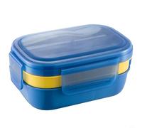 Travel Snacks Fruits Lave-vaisselle Pp 3 compartiments pour micro-ondes (couvercle non inclus) en silicone étanche - Compact pour le travail, le pique-nique ou 1900 ml pour boîte à déjeuner portable