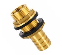 Traversée de cuve en Laiton 3/4" raccord Droit cannelé Ø19 mm | Pour parois jusqu’à 23 mm avec 2 joints longueur 70 mm pour cuve à eau de pluie réservoir et tonneau