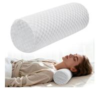 Traversin en Mousse à mémoire de Forme, 14 × 37 cm, Coussin Ergonomique avec Bande, Housse en Soie Lavable, Coussin de Soutien Rond