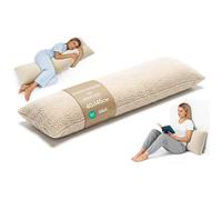 Traversin ergonomique 40x145 cm housse amovible - coussin maternité côté - Body Pillow bou oux respirant - Crème