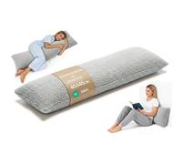 Traversin ergonomique 40x145 cm housse amovible - coussin maternité côté - Body Pillow bou oux respirant - Gris Clair