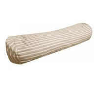 Traversin - MORTREUX - 140 cms - Coton rayé Beige et Blanc - 850g/m² - Housse de rangement