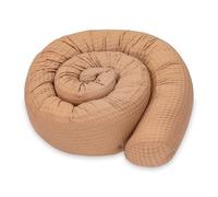 Traversin Oreiller de Corps Japonais Cervical 200 cm Coton Gaufré | Coussin Allaitement Grossesse Dormeur Latéral Positionnement Nuque Enveloppant Cale 200 cm Marron
