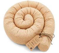 Traversin Oreiller de Corps Japonais Cervical 200 cm Mousseline | Coussin Allaitement Grossesse Dormeur Latéral Positionnement Nuque Enveloppant Cale 200 cm Beige Mousseline