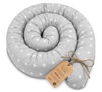 Traversin Oreiller de Corps Japonais Cervical 400 cm Coton | Coussin Allaitement Grossesse Dormeur Latéral Positionnement Nuque Enveloppant Cale 400 cm Gris avec des étoiles blanches