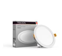 TRAXON LUXPOINT Plaque downlight LED - Filbert circulaire 11,5 W lumière neutre 4 000 K 1050 lm PS plafond encastrable Driver intégré, coupe plafond Ø120-125 mm IP20 intérieur (lumière neutre 4 000 K