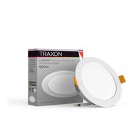 TRAXON LUXPOINT Plaque downlight LED - Filbert circulaire 7 W lumière chaude 3000 K 550 lm PS plafond encastrable Driver intégré, coupe plafond Ø90-95 mm IP20 intérieur (lumière chaude 3000 K 7 W)