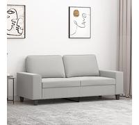 Traylux Canapé 2 places gris clair 140 cm tissu microfibre durable, confortable, design moderne, construction stable, idéal pour salon, chambre d'amis ou bureau, avec espace de rangement et fonction