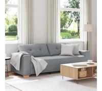 Traylux Canapé 3 places en tissu gris clair 220 x 78 x 80 cm avec rembourrage en mousse, cadre multiplex stable, polyvalent pour salon, bureau, lit d'invité, peu encombrant et confortable pour se