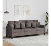 Traylux Canapé 3 places en tissu taupe avec assise de 180 cm de large, structure en métal robuste, rembourrage confortable et design moderne pour salon et chambre d'amis, détente