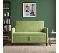 Traylux Canapé d'angle avec espace de rangement, vert clair, 122 x 78 x 87 cm, polyester, 2 places, design moderne, gain de place, avec housse déhoussable, idéal pour salon, chambre d'amis, bureau